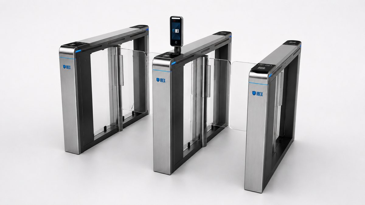 Ibex swing gates with Ez facial reader