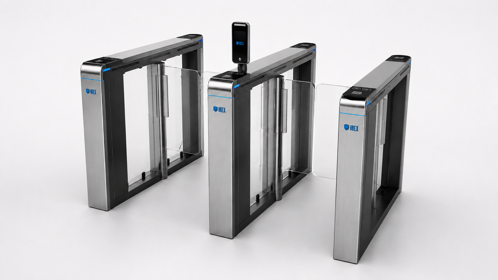 Ibex swing gates with Ez facial reader
